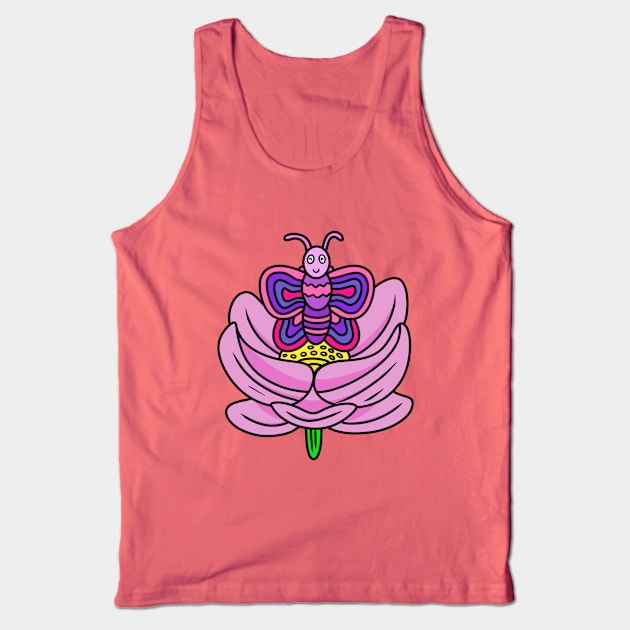 Cute butterfly and lotus Tank Top by Andrew Hau